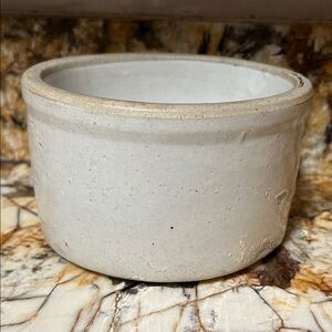 SOLD- Antique 19th C. Primitive Glazed Stoneware Pottery Crock Americana Rustic